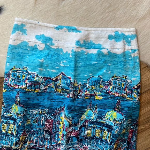 Talbots Women's Venice Italy Scene Knee Length Lined Skirt - Picture 2 of 7